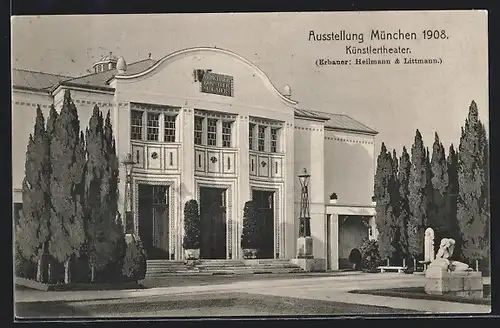AK München, Ausstellung 1908, Künstlertheater
