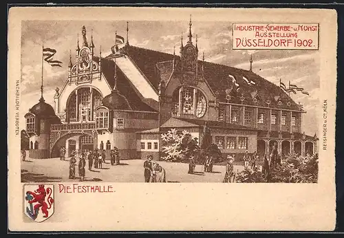 Lithographie Düsseldorf, Industrie- und Kunst-Ausstellung 1902, an der Festhalle
