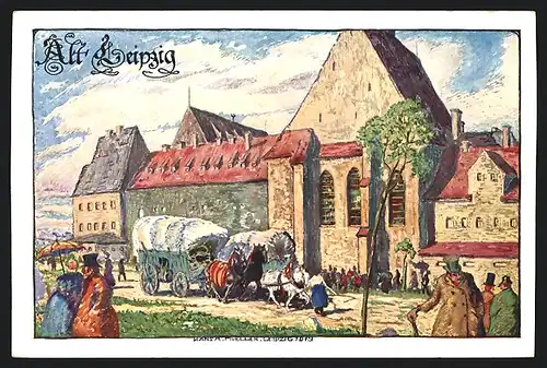 AK Leipzig, Intern. Baufachausstellung 1913, Leipzig vor 100 Jahren: Paulinum und Grimmaisches Tor