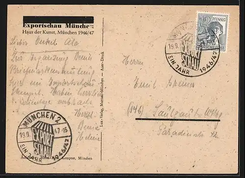 AK München, Exportschau, 1946 /47, Ausstellungsraum zur Fotografie
