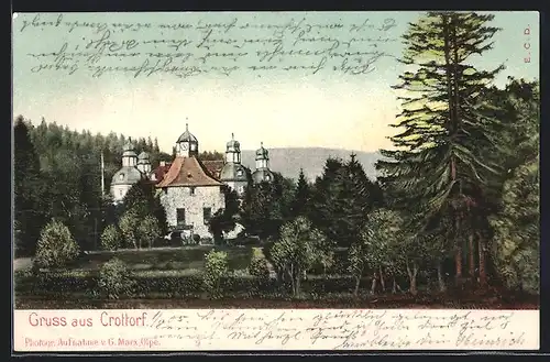 AK Crottorf, Ortsansicht bei Dämmerung