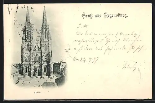 AK Regensburg, Blick auf den Dom