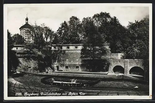 AK Augsburg, Freilichtbühne mit Rotem Tor
