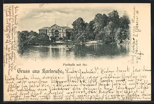 AK Karlsruhe, Festhalle mit See