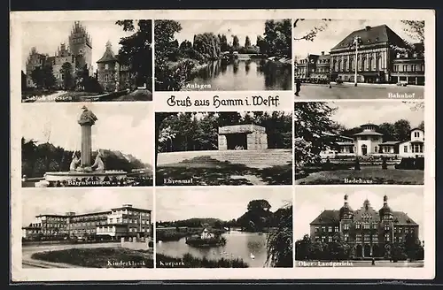 AK Hamm, Bärenbrunnen, Bahnhof, Kinderklinik