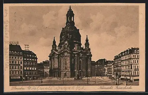 AK Dresden, Neumarkt mit Frauenkirche