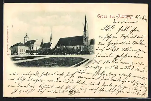 AK Altötting, Ortspartie an der Kirche