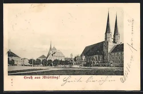 AK Altötting, Ortspartie an der Kirche