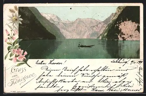 AK Königsee, Blick über den Königsee