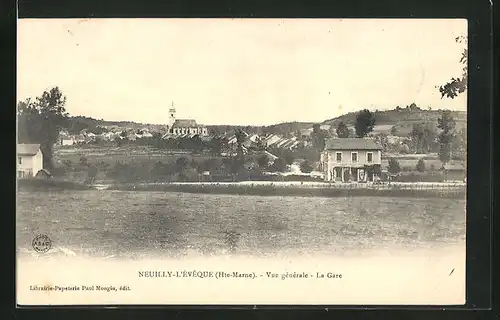 AK Neuilly-L`Èvèque, Vue gènèrale - La Gare