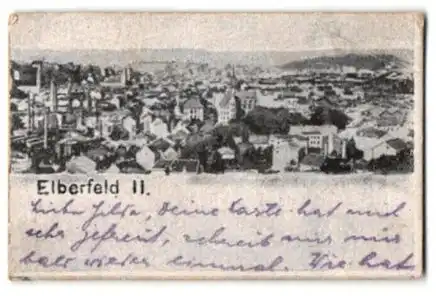 Mini-AK Elberfeld, Blick über die Dächer der Stadt