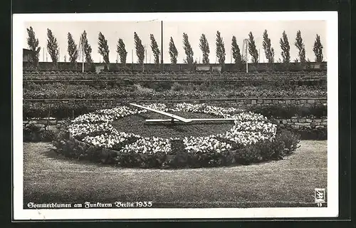 AK Berlin, Sommerblumen am Funkturm 1935