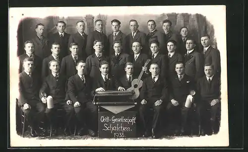 AK Schalchen, Veitl-Gesellschaft, Musiker, Gruppenbild 1938