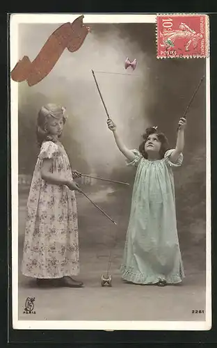 AK Zwei Mädchen spielen Diabolo