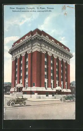 AK El Paso, Texas, New Masonic Temple, Freimaurer-Loge