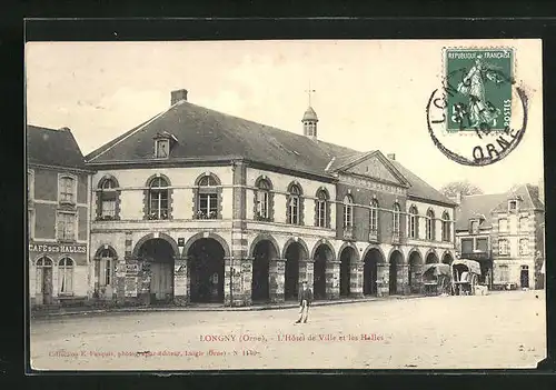 AK Longny, L`Hotel de Ville et les Halles