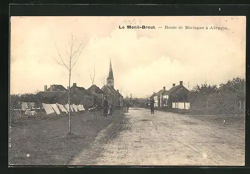 AK Le Menil-Brout, Route de Mortagne à Alencon