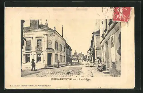 AK Le Merlèrault, Grande Rue, Strassenpartie