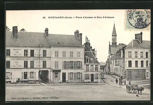 AK Mortagne, Place d`Armes et Rue d`Alencon