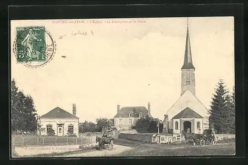 AK St-Ouen-sur-Iton, L`Église et la Place