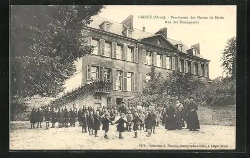 AK Laigle, Pensionnat des Dames de Marie, Rue des Emangeards