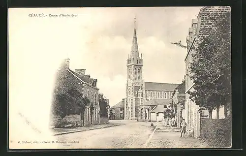 AK Céaucé, Route d`Ambrières