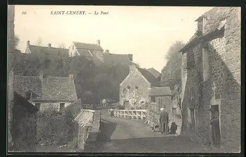 AK Saint-Cenery, Le Pont, an der Brücke