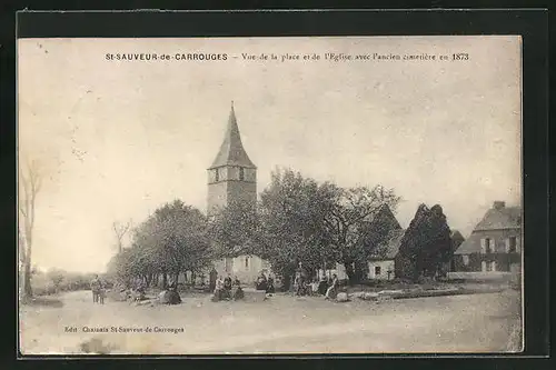 AK St-Sauveur-de-Carrouges, Vue de la Place et de l`Eglise