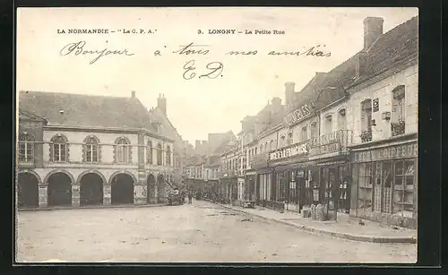 AK Longny, La Petite Rue, Strassenpartie