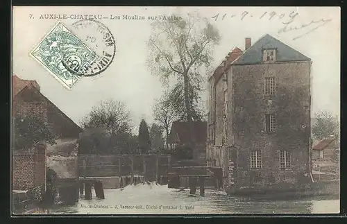 AK Auxi-le-Chateau, les Moulins sur l'Authie