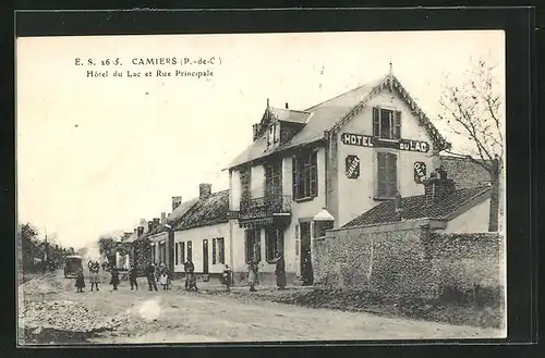 AK Camiers, Hotel du Lac et Rue Principale