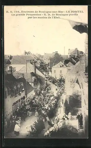 AK Le Portel, La grande Procession N.D. de Boulogne portee par les marins de l`Etat