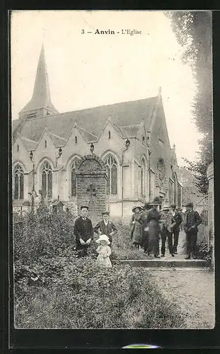 AK Anvin, Personnes devant l`Eglise