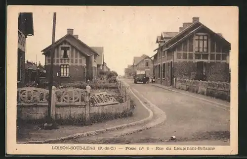 AK Loison-sous-Lens, Fosse No. 8, Rue du Lieutenant-Bellanne