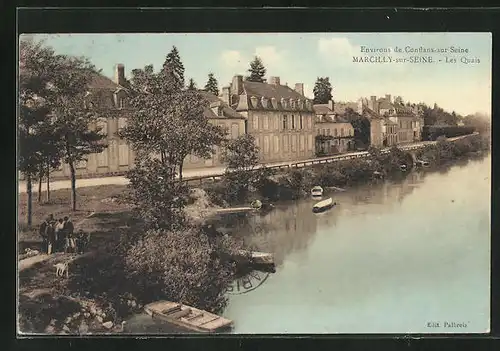 AK Marcilly-sur-Seine, les Quais