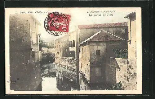 AK Chalons-sur-Marne, Le Canal de Mau