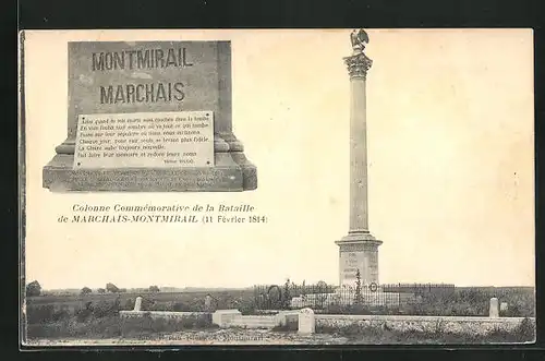 AK Montmirail, Colonne Commémorative de la Bataille de Marchais-Montmirail (11 février 1814)