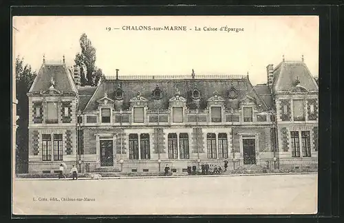 AK Chalons-sur-Marne, La Caisse d`Epargne