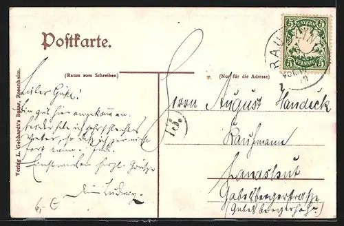 AK Rosenheim, Totalansicht mit Brücke