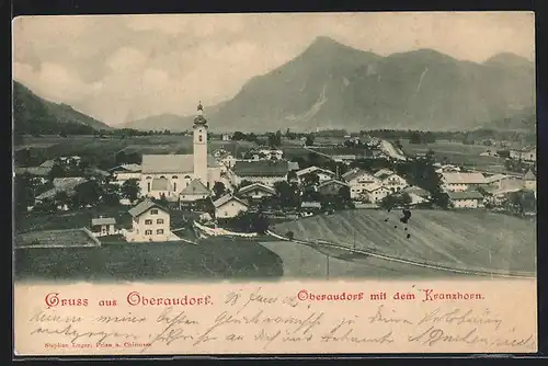 AK Oberaudorf, Gesamtansicht mit Kranzhorn