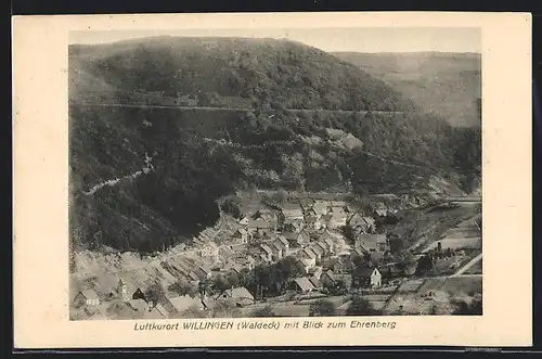 AK Willingen, Ortsansicht mit Blick zum Ehrenberg