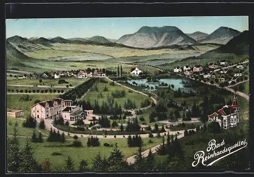AK Bad Reinhardsquelle, Gesamtansicht mit Hinterland