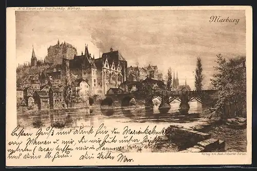 AK Marburg, Blick auf den Ort
