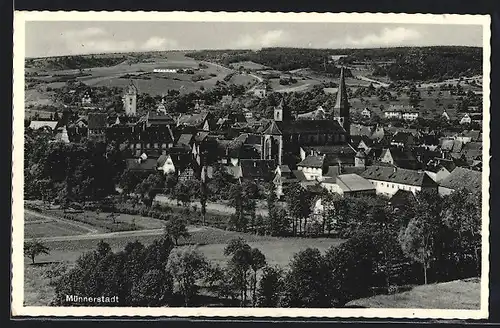 AK Münnerstadt, Ortsansicht aus der Ferne