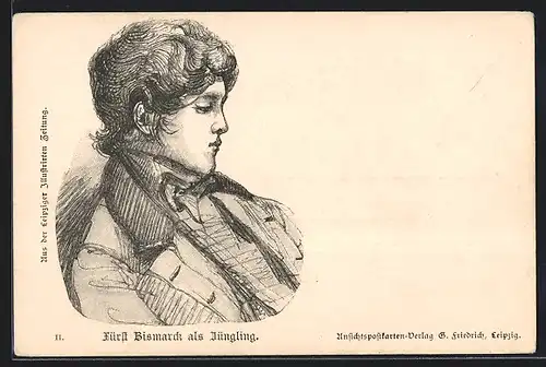 AK Fürst Bismarck als Jüngling im Profil