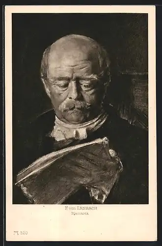 Künstler-AK Fürst Bismarck lesend
