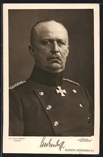 AK Erich Ludendorff in Uniform mit Eisernem Kreuz, Deutsche Heerführer 24