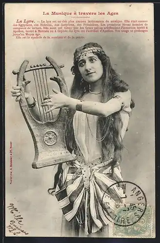 AK Dame mit Harfe, La Musique à travers les Ages