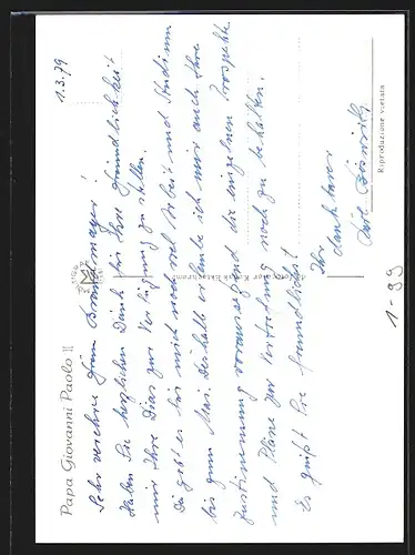 AK Papst Johannes Paul II. im liturgischen Gewand