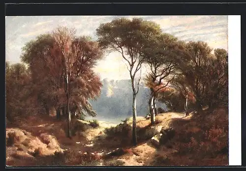 Künstler-AK Bäume im Herbstlaub, Pro Juventute